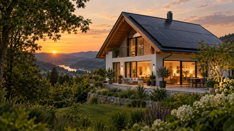 Illustration einer einzelnen Solaranlage
